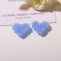 Abalorio de corazón con cuentas azul claro, colgante de cristal brillante, detalle. - Degradado Azul-Púrpura