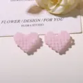 Pink beaded heart detail shot, perfect for DIY jewelry making, hair clips and fashion accessories. - Pink (1 Unit)