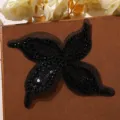 Nero perlato paillettes farfalla pizzo toppa DIY abbigliamento cucito accessorio dettaglio - Farfalla / Nero