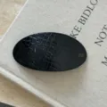 Pince à cheveux ovale noire texturée pour femme, barrette élégante en acétate pour coiffure. - Barrette Ellipse Large