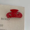 Red rhinestone hair claw clip detail shot, elegant berry design shark clip for women styling. - Red Grape Hair Claw / M