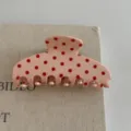 Pink red polka dot hair claw clip cute aesthetic large hair accessories for women styling - Pink Polka Dot Large Hair Claw