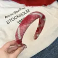 Weihnachten rot kariertes Woll-Haarband, stilvoller breiter Haarreif für Damen Alltag. - Mehrfarbiges Karo (Modell D)