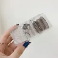 Transparent phone wire hair ties in clear and dark grey, chic elastic hair bands for daily use. - Grey Gradient System
