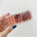 Gradient spiral hair ties set with clear box, stylish telephone wire hair bands for women daily use. - Brown Gradient Series