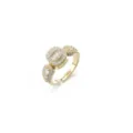 Bague ouverte plaquee or elegante avec zircone cubique brillante bijoux pour femme - Style Luxueux Aggloméré Multi-Pierres (J0610)