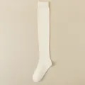 Calze sopra il ginocchio tinta unita donna inverno calde lunghe calze abbigliamento casual - Taglia unica / Crema