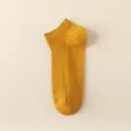 Calzini corti uomo cotone giallo senape, calze estive sottili traspiranti per uso quotidiano. - Taglia unica / Curcuma