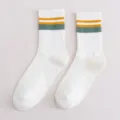 Calzini da uomo cotone traspirante casual sport calze a righe comode scarpe sportive - Taglia unica / Bianco