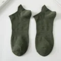 Calzini da Barca Uomo Verde Scuro Tinta Unita Estate Traspiranti Corti in Cotone Puro - Taglia unica / Verde Scuro