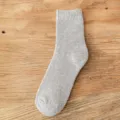 Calze spesse invernali uomo ricce monocolore termico spugna lunghe di colore grigio - Taglia unica / Grigio chiaro