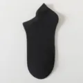 Calzini fantasmino uomo neri tinta unita, calze corte in cotone traspirante estate. - Taglia unica / Nero