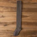 Dark brown over-the-knee fleece winter socks, thick warm loop knit long stockings for women. - One Size / Dark Coffee
