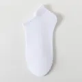 Calzini corti bianchi da uomo, comode calze da barca in cotone estivo traspirante sottile. - Taglia unica / Bianco