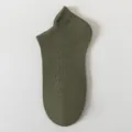 Calzini corti verdi da uomo, calze corte sportive e traspiranti in puro cotone. - Taglia unica / Verde Scuro