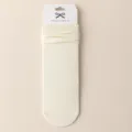 Calzini slouch donna crema costine volant cotone maglieria stile tinta unita base - Taglia unica / Bianco avorio