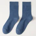 Blaue Herren Socken Einfarbig Baumwolle Atmungsaktiv Fruehling Herbst Alltag neu. - Einheitsgröße / Blau