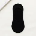 Calzini invisibili neri da donna tinta unita, calze basse estive in cotone traspirante. - Taglia unica / Nero