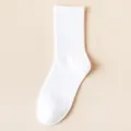 Calzini uomo bianco solido cotone traspirante primavera estate casual sportivi calze - Taglia unica / Bianco
