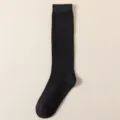 Calze alte nere da donna calze lunghe monocolore in cotone per polpacci SKU modello - Taglia unica / Nero