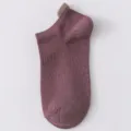 Solid color low-cut short socks for men and women, spring and summer breathable cotton boat socks. - One Size / Fuschia