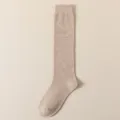 Calze alte al ginocchio in maglia da donna tinta unita lunghe comode da indossare tutti i giorni - Taglia unica / Kaki