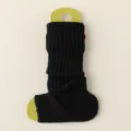 Ghette con staffa in maglia nera da donna, comodi scaldamuscoli invernali in stile Y2K. - Taglia unica / Nero