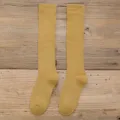 Calze al polpaccio giallo senape da donna, calzini in maglia accoglienti per l'inverno. - Taglia unica / Curcuma