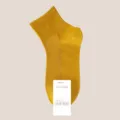 Yellow cotton mid-calf socks for women, breathable thin summer solid color casual daily wear - One Size / Turmeric