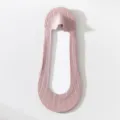 Pink shallow cut invisible boat socks, women's low-cut summer breathable knit daily socks - One Size / Dusty Pink
