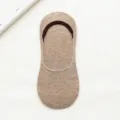 Fantasmini donna taglio basso invisibili, calzini corti in cotone lavorato a maglia kaki. - Taglia unica / Marrone scuro