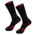 Men's Elite Basketball Socks Mid-Calf Cushion Towel Bottom Athletic Sports Socks Black Red - One Size / 11-Black + Red