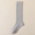 Calze lunghe grigie da donna in morbido cotone lavorato a maglia calze casual basic - Taglia unica / Grigio chiaro