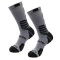 Men's grey black athletic elite basketball socks towel bottom mid-tube shock absorbing non slip - One Size / 13-Gray + Black