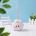 Cute plush bun plush toy pendant, soft furry doll keyring for bag decoration and gift. - Pink