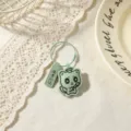 Cute green leather keychain with cat design exam blessing pendant, perfect graduation student gift. - Light Green (Exam Success)