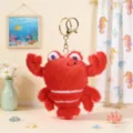 Portachiavi in peluche con granchio rosso carino, morbido animale di stoffa per borsa. - Serie aragoste di peluche - Rosso