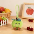 Niedlicher grüner Apfel Plüschtier Anhänger, weiche Plüsch Frucht Puppe Tasche Deko Geschenk. - Plüsch-Apfel - Grün