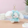 Cute plush rabbit keychain plushie pendant bag charm cartoon bunny doll gift key ring cute accessory - Light Yellow