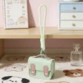 Mini custodia auricolari in pelle PU portachiavi simpatico piccolo borsa donna - Verde chiaro