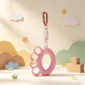 Pink finger grip exerciser training ring portable hand strength equipment with carabiner keychain - 10 lbs / Pink