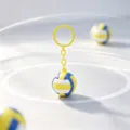 Volleyball keychain bag charm, cute sports style pendant for backpack, accessory gift. - 3D Stereo Keychain / Volleyball
