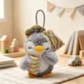Cute cartoon penguin plush keychain backpack pendant soft stuffed animal doll variant item. - Pajama Penguin / Gray