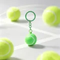 Green Tennis Ball Keychain Cute Sports Style Bag Pendant Car Key Ring Accessory Gift - 3D Stereo Keychain / Tennis Ball