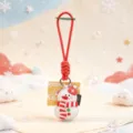 Christmas PU leather snowman keychain charm cute holiday bag pendant accessory gift - Snowman