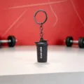Black mini shaker bottle keychain sports style metal ring bag pendant backpack charm gift - Drip Glue Sports Bottle Pendant / Black