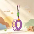 Purple finger grip strength trainer portable hand exerciser cute keychain pendant - 50 lbs / Purple