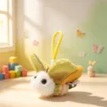 Cute plush bug keychain plushie toy, soft cartoon insect pendant for bag or keys charm gift. - Moth