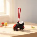 Cute bug plush keychain cute cartoon doll charm pendant fluffy toy gift for kids accessories - Red Ant