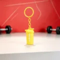 Yellow shaker bottle keychain sports fitness bag pendant cute keyring accessory gift item - Drip Glue Sports Bottle Pendant / Yellow